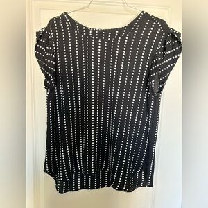 Ann Taylor Factory Black and White Dot Blouse